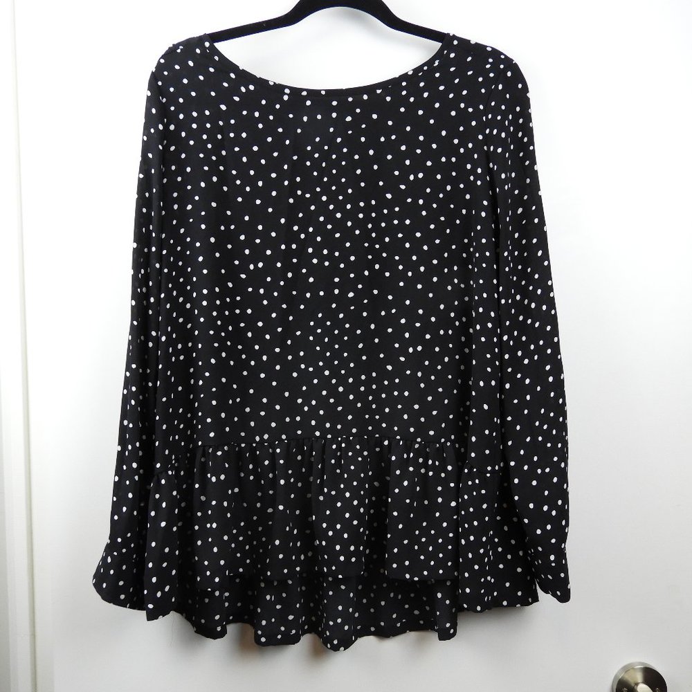 Loft Polka Dot Peplum Blouse